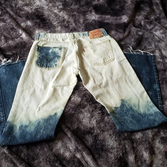 Levi's 514 Slim Straight 34x34 - Raw Hem Ombre Jeans - Picture 3 of 9